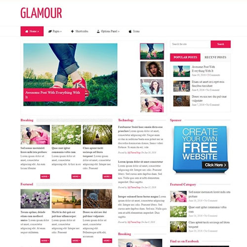 MyThemeShop Glamour WordPress Theme 2.1.2