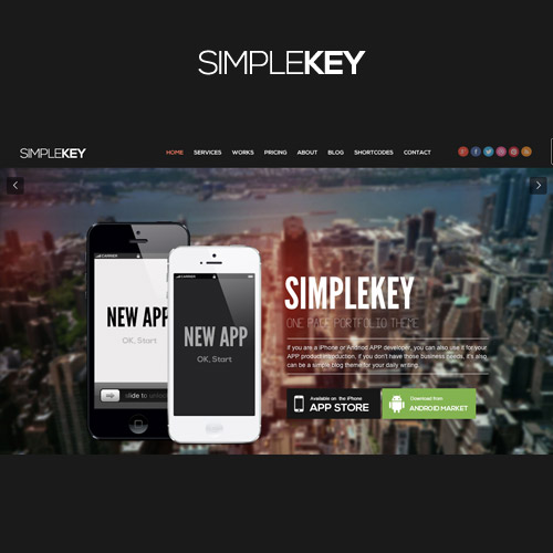 SimpleKey One Page Portfolio WordPress Theme 2.5.6