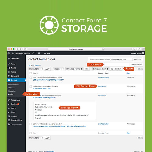 Storage for Contact Form CF7 2.0.3