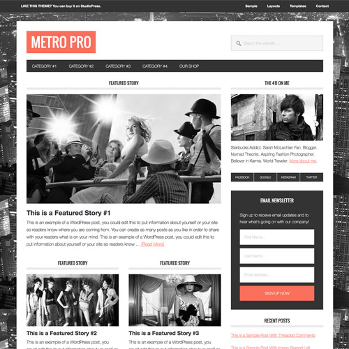 StudioPress Metro Pro Genesis WordPress Theme 2.2.2
